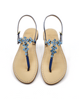 Sandales Capri Square bleu marine à bijoux