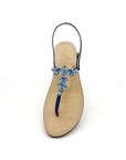 Sandales Capri Square bleu marine à bijoux